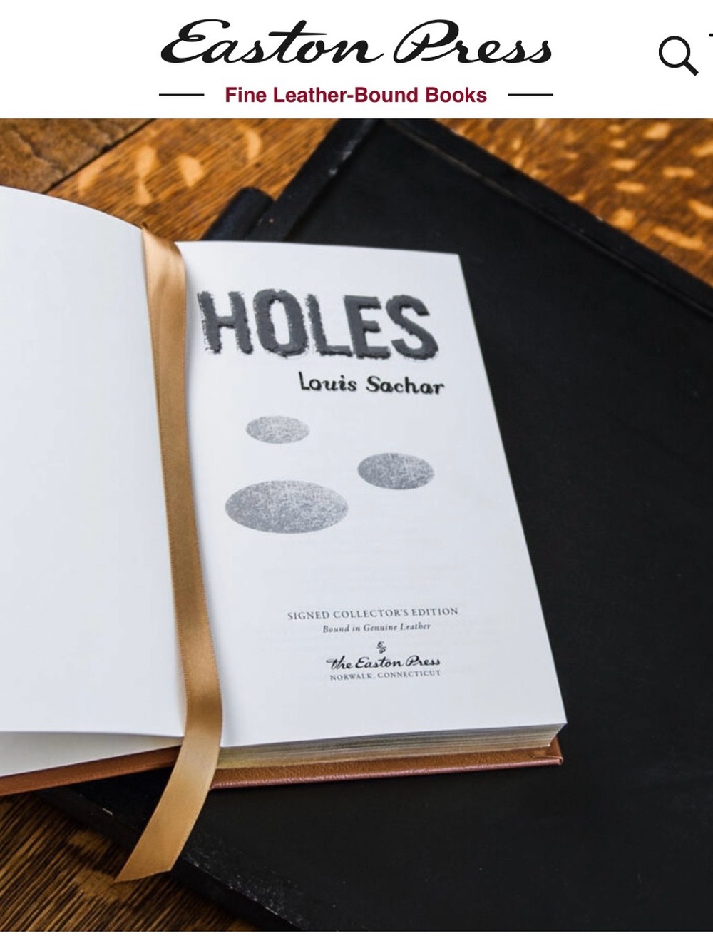 Holes by Louis Sachar, Easton Press, Leather-bound , Signed by Author